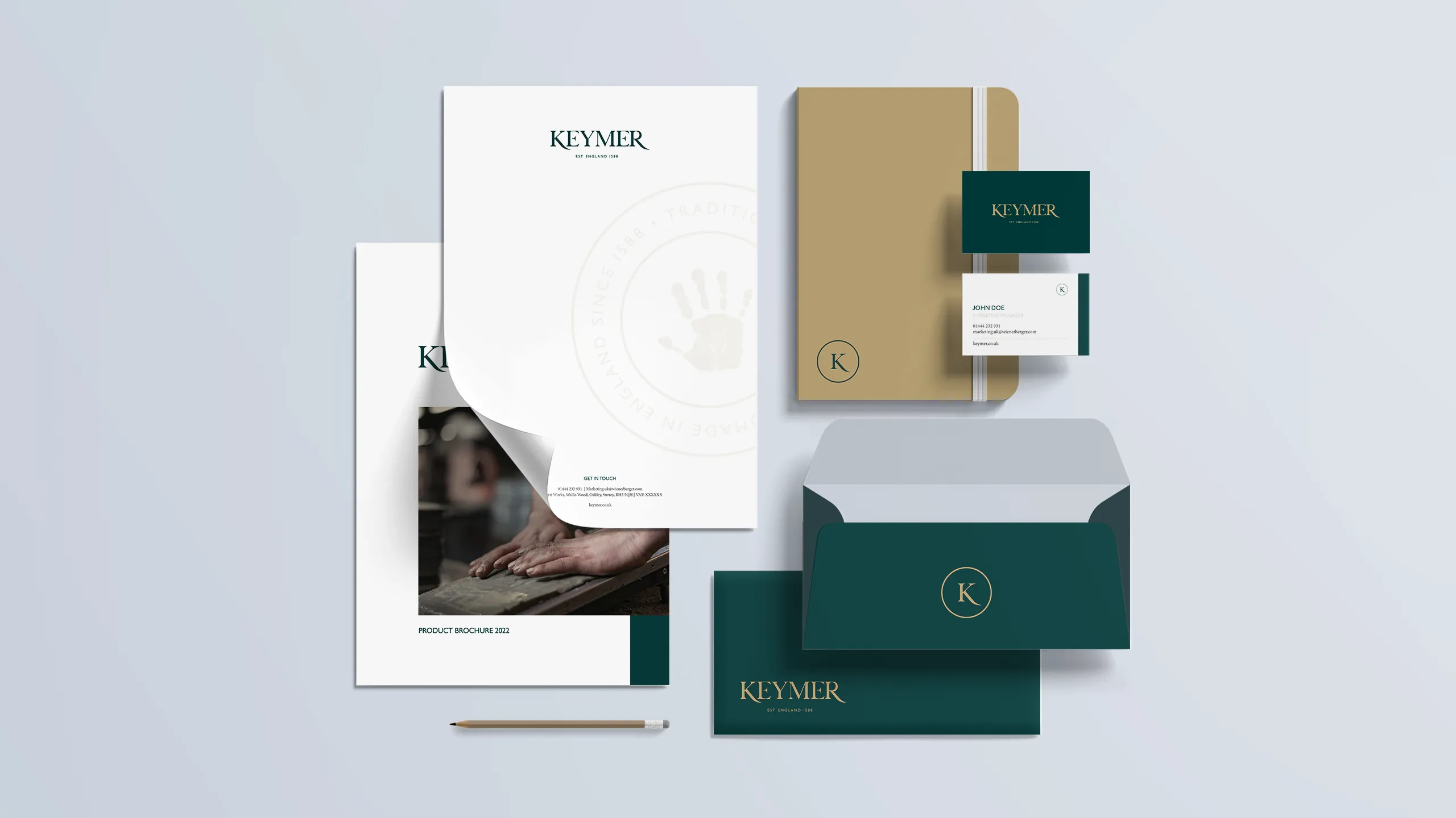 Keymer tiles stationery mockup