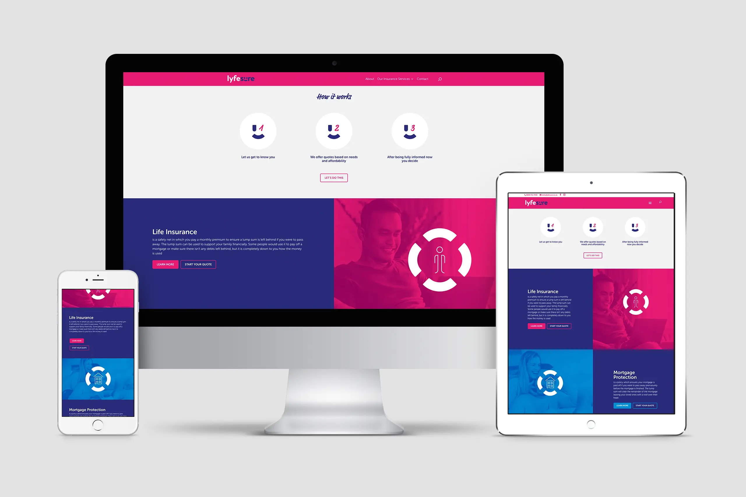 Lyfesure insurance company website design
